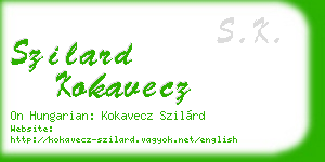 szilard kokavecz business card