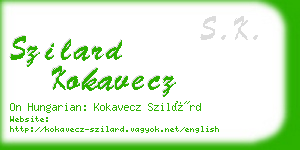 szilard kokavecz business card